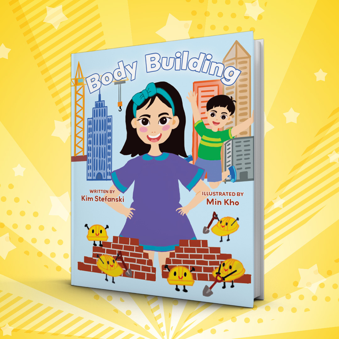 children construction illustration with hard hats